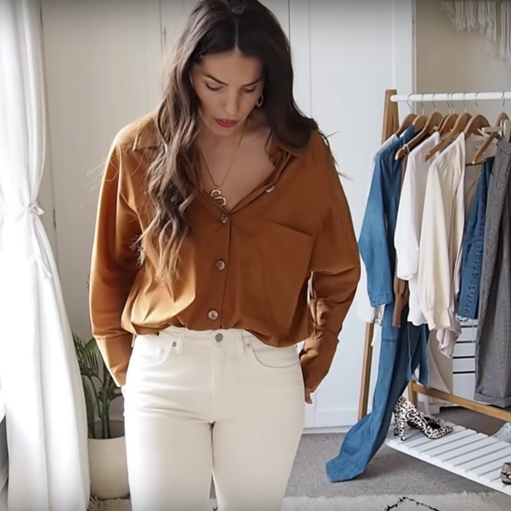 Zara Oversized Button Down Long Sleeve Top